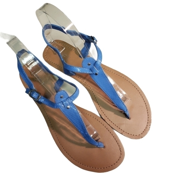Loft Blue Sandals Size 8‎ Snakeskin Pattern Silverstone - Picture 2 of 12